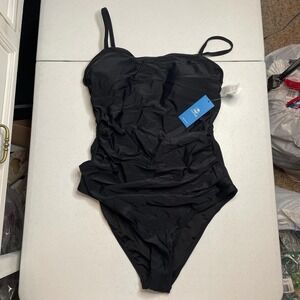 CUPSHE Women's One Piece Swimsuit Square Neck Cutout Back Tummy Control, L